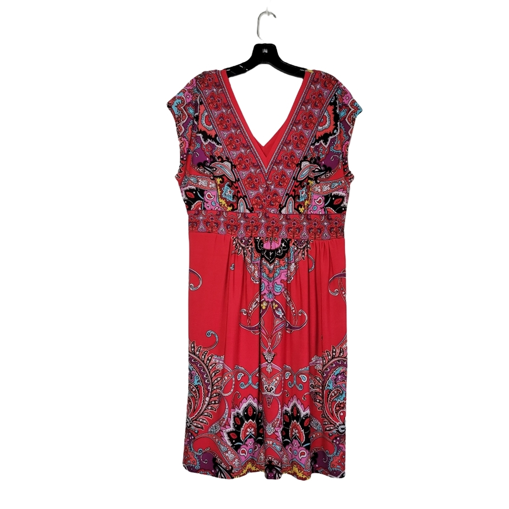 Kiara Red Print Sleeveless Dress L